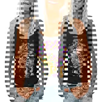 Mardi Gras Lip Girl Fleur De Lis Costume Women Tank Top | Mazezy