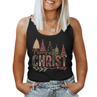 Merry Christmas Christian Christmas Tree Tank Top Frauen - Geschenkecke