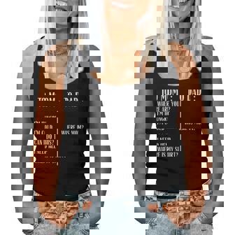 To Mom Compare To Dad Where Is Mom Dad Women Tank Top - Thegiftio