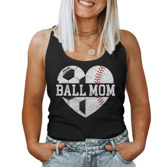 Mom Of Both Heart Soccer Baseball Sports Mom Mother's Day Women Tank Top - Thegiftio UK