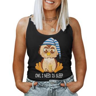 Owl Night Owl Sleeping Cap Nightgown Pyjamas Owl Tank Top Frauen - Geschenkecke