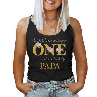 Papa Little Miss Onederful Birthday Party 1 Year Old Girl Tank Top Frauen - Geschenkecke