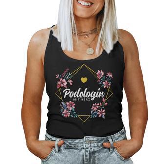 Podologin With Heart Flowers Thank You Farewell Needs Podiatry Tank Top Frauen - Geschenkecke