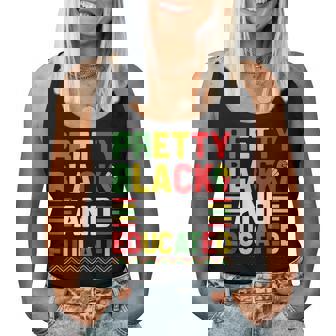 Pretty Black And Educated African Melanin Black History Girl Women Tank Top - Seseable