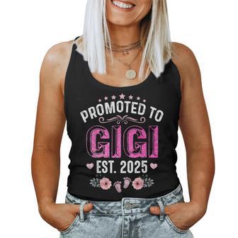 Promoted To Gigi Est 2025 Floral Mother's Day Women Tank Top - Thegiftio UK