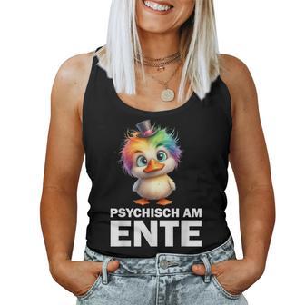 Psychisch Am Ente Crazy Duckintage Party Motif Tank Top Frauen - Geschenkecke