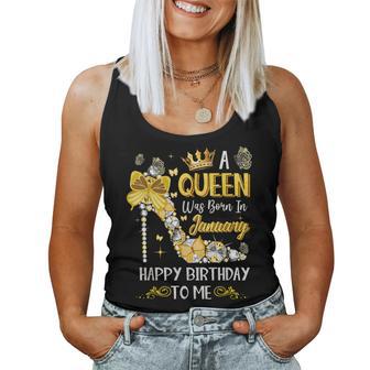 A Queen Was Born In January Happy Birthday Tank Top Frauen - Geschenkecke