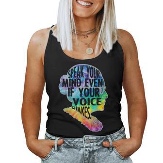 Rbg Speak Your Mind Even If Your Voice Shakes Tie Dye Women Tank Top - Thegiftio UK