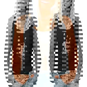 Rock On Skeleton Mano Guitarra Rock & Roll Hombres Es Rock Band Camiseta sin mangas para mujer - Regaloses