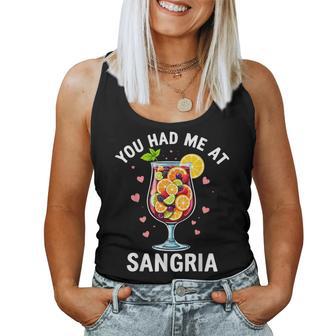 You Had Me At Sangria Wine Lover Drink Tank Top Frauen - Geschenkecke