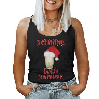 Schääne Woi Nachde Woinachde Christmas Wine Riesling Tank Top Frauen - Geschenkecke