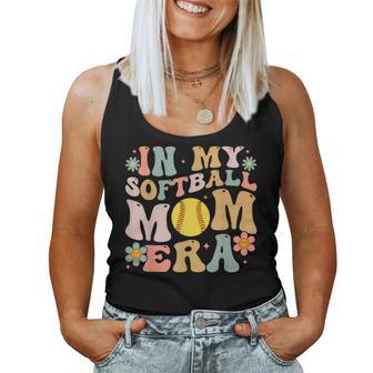 In My Softball Mom Era Groovy Softball Mama For Women Tank Top - Thegiftio UK