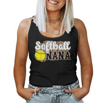 Softball Nana Leopard Nana Of A Softball Player Women Tank Top - Thegiftio UK