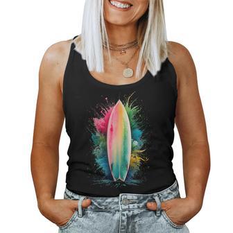 Surfer Women's Colourful Watercolour Surfing Tank Top Frauen - Geschenkecke