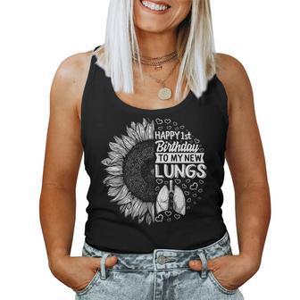 Survivor Of Lung Transplantation Happy 1St Birthday My New Lunge Tank Top Frauen - Geschenkecke