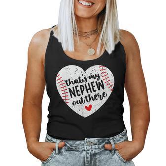 That’S My Nephew Out There Baseball Aunt Heart Women Tank Top - Thegiftio UK