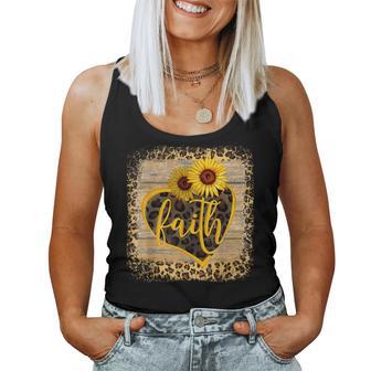 Vintage Faith Cross Sunflower Butterflies Flowers Christians Women Tank Top - Monsterry