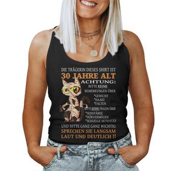 The Wearer Is 30 Birthday Woman 30S Women's Tank Top Frauen - Geschenkecke