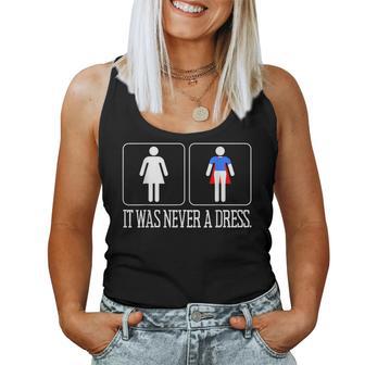 Women's It Was Never A Dress Superheroine Women's Power Feminist Tank Top Frauen - Geschenkecke