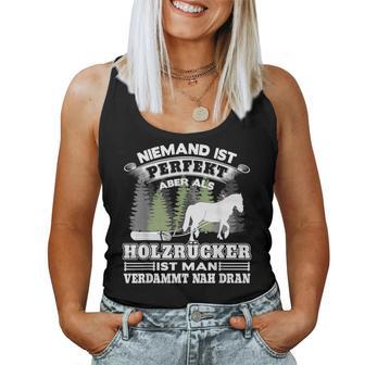 With Wooden Back With Back Horses Tank Top Frauen - Geschenkecke