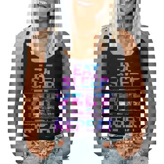 Yeet Eat Sleep Yeet Repeat Saying Kid Women Tank Top | Seseable CA