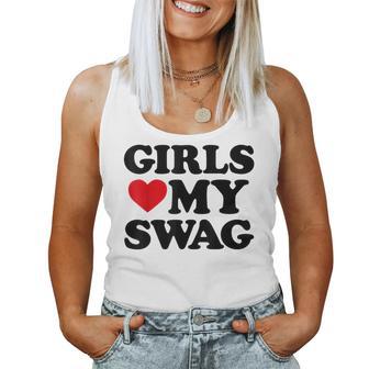 Chicas Corazón My Swag Girls Love My Swag Día De Sanalentín Corazón Camiseta sin mangas para mujer - Regaloses