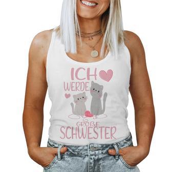 Children's Ich Werde Große Schwester Ich Werde Große Schwester 2023 Cat Tank Top Frauen - Geschenkecke