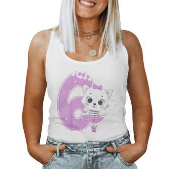 Children's Kitten Birthday Cat 6 Birthday Girls 6 Years Tank Top Frauen - Geschenkecke