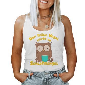 Coffee Owls Early Bird Owl Saying Tank Top Frauen - Geschenkecke