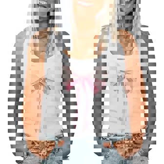 Coquette Bow With Hearts Cute Coquette Girl Bows Women Tank Top - Monsterry