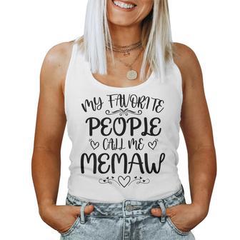 My Favorite People Call Me Memaw Floral Mother's Day Women Tank Top - Thegiftio UK
