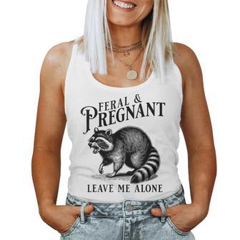 Feral And Pregnant Racoon Maternity Mom To Be Women Tank Top - Thegiftio UK