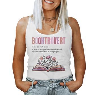 Booktrovert Definition Book Lovers Librarian Flowers Tank Top Frauen - Geschenkecke