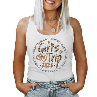 Girls Trips 2025 Leopard Weekend Vacation Girl Cruise Trip Women Tank Top - Monsterry