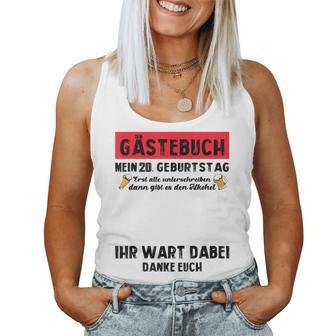 Guest Book My 20Th Birthday Idea Women's Gray Tank Top Frauen - Geschenkecke