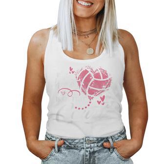 My Heart Is On That Court Volleyball Heart Mother's Day Women Tank Top - Thegiftio UK
