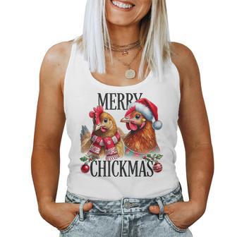 Merry Chickmas Chicken Christmas Jumper Christmas Farmer Tank Top Frauen - Geschenkecke