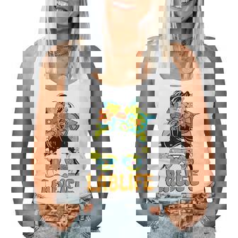 Mystery Machine Of Diagnostics Lab Week 2025 Messy Bun Women Tank Top - Thegiftio UK