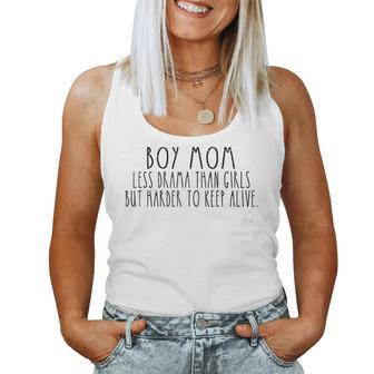 Retro Boy Mom Less Drama Than Girls But Harder To Keep Alive Women Tank Top - Thegiftio UK