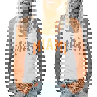 Retro Miami Miami Vintage Classic Orange Green Fl Women Tank Top - Seseable