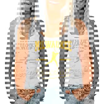 Vintage Home Run Milwaukee Baseball Women Tank Top - Monsterry