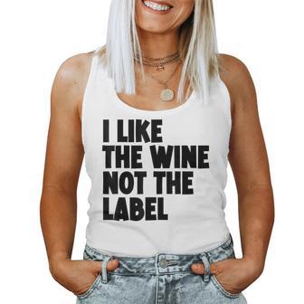 I Like The Wine Not The Label Gray Tank Top Frauen - Geschenkecke