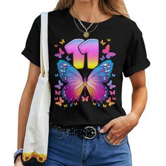 11Th Birthday Girl 11 Years Butterfly Number 11 T-shirt Frauen - Geschenkecke