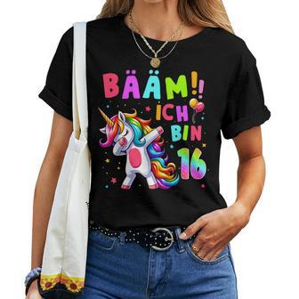 16Th Birthday Girl 16 Years Dancing Unicorn T-shirt Frauen - Geschenkecke