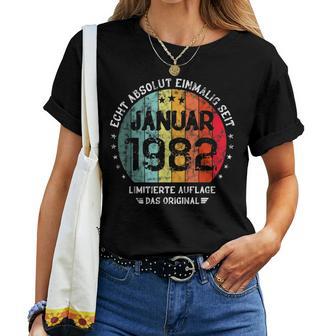 40Th Birthday Absolute Unique Since January 1982 Woman Man T-shirt Frauen - Geschenkecke