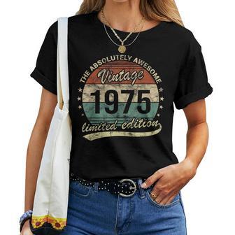 50Th Birthday Awesomeintageintage 1975 Man Or Woman T-shirt Frauen - Geschenkecke