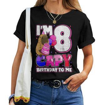 8 Years Capy Birthday To Me Girls 8Th Birthday Capybara Women T-shirt - Thegiftio UK