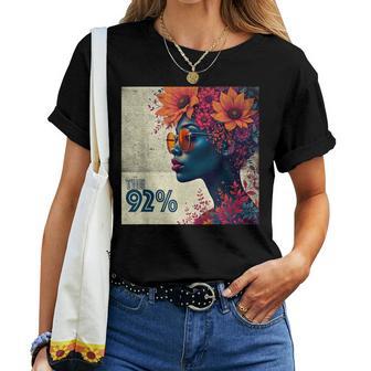 The 92 Percent – The 92 Logo On Floral Black Women Women T-shirt - Thegiftio UK
