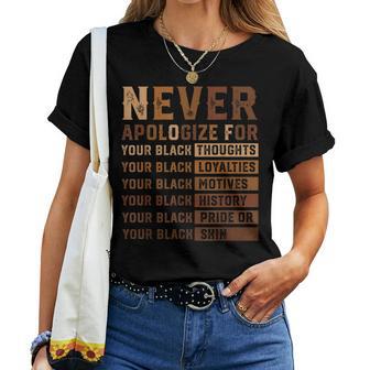 Never Apologize Black History Month African American Women Women T-shirt - Thegiftio UK