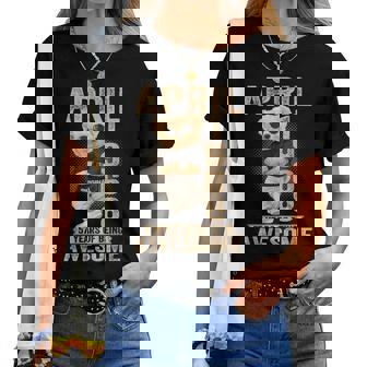 April 57Th Birthday 1968 Awesome Teddy Bear Women T-shirt - Thegiftio